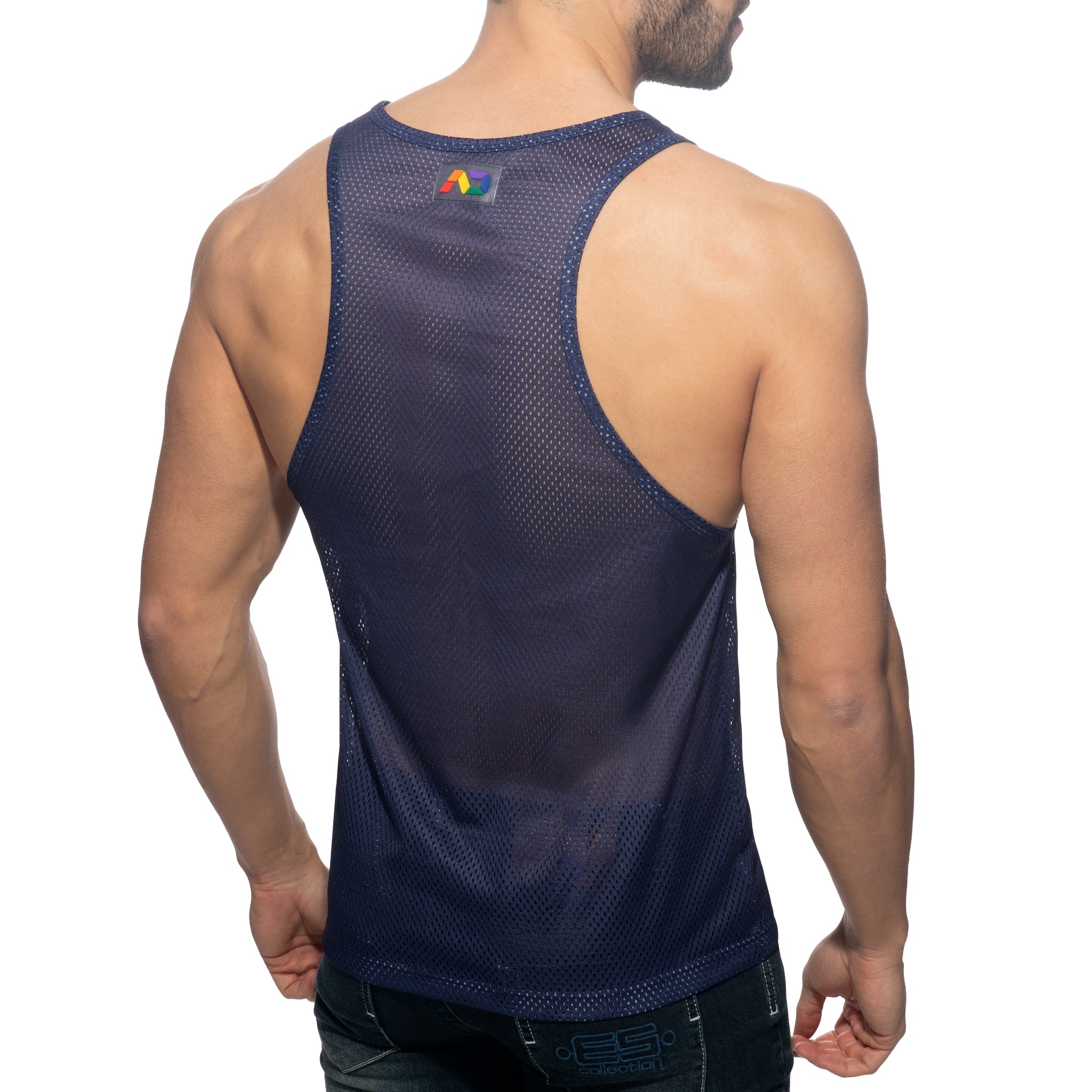 Addicted AD Rainbow Tank Top Navy AD542