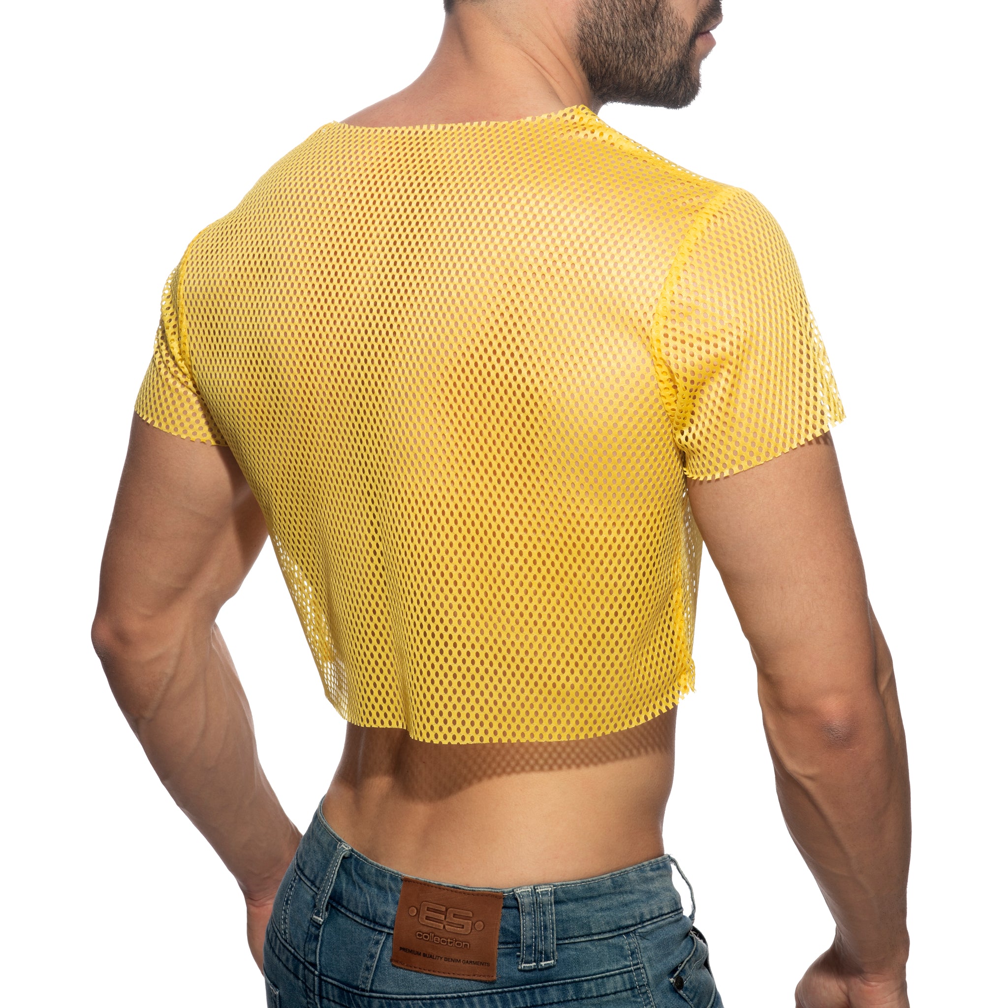 Addicted Mesh Crop Top Yellow AD1189