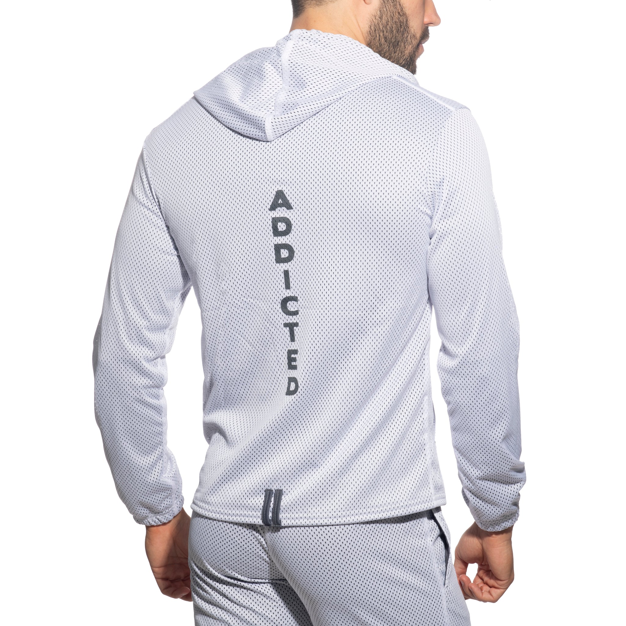 Addicted Long Sleeves Loop-Mesh Hoody White AD1214