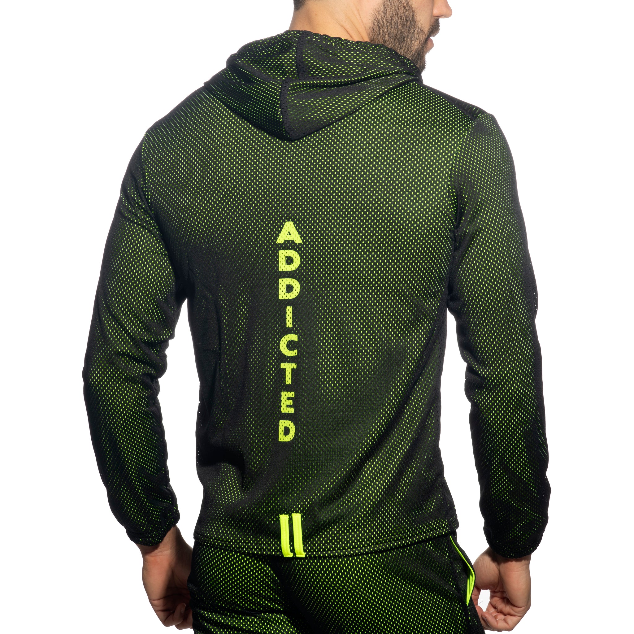 Addicted Long Sleeves Loop-Mesh Hoody Black AD1214
