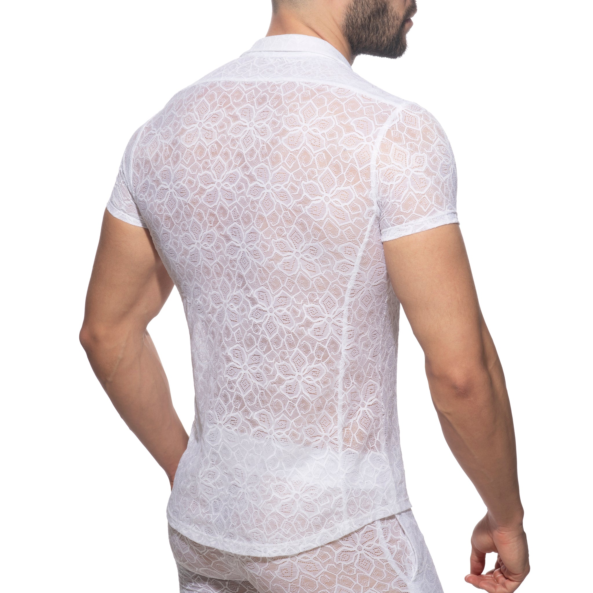 Addicted Flowery Lace Shirt White AD1192