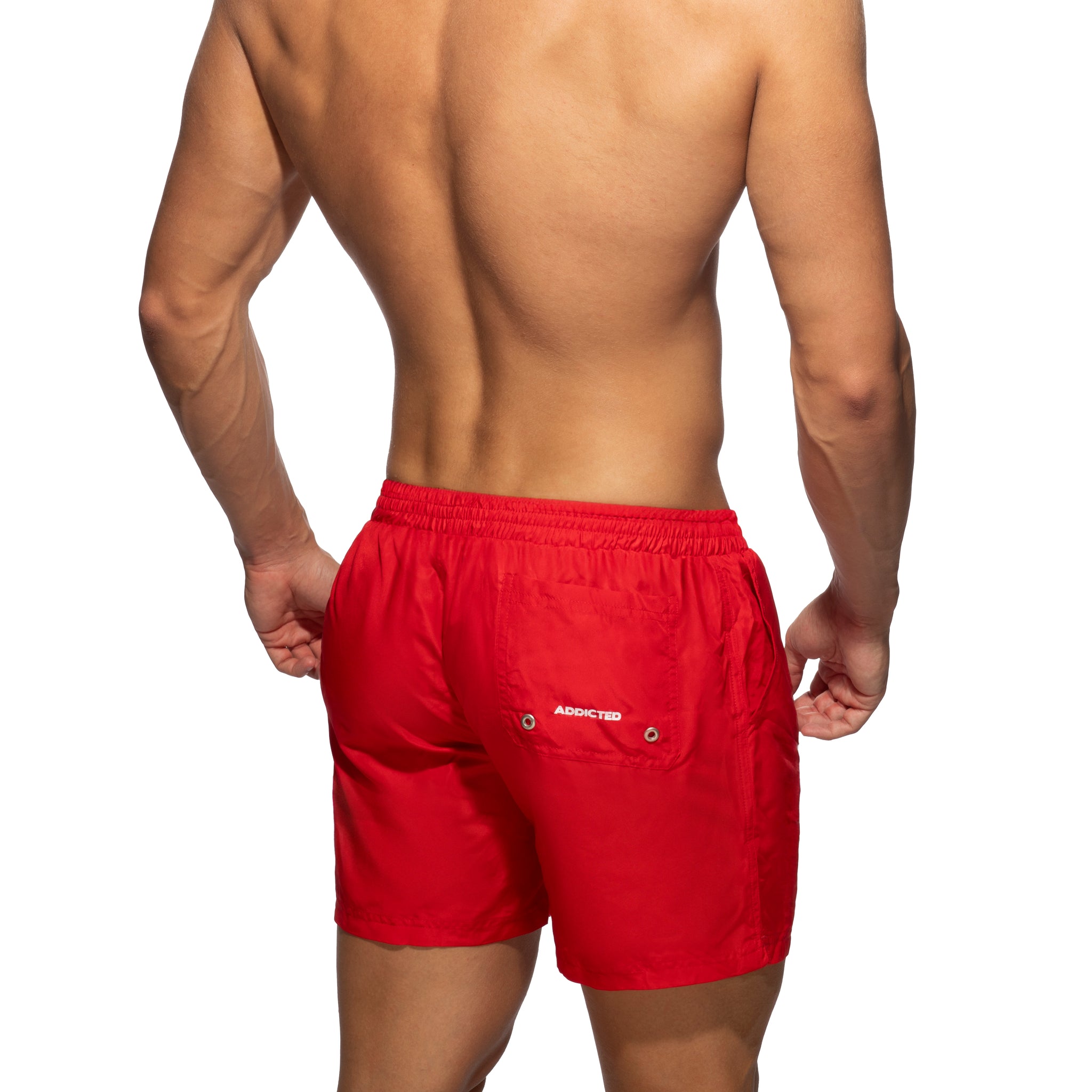 Addicted Basic Swim Long Short Red ADS073