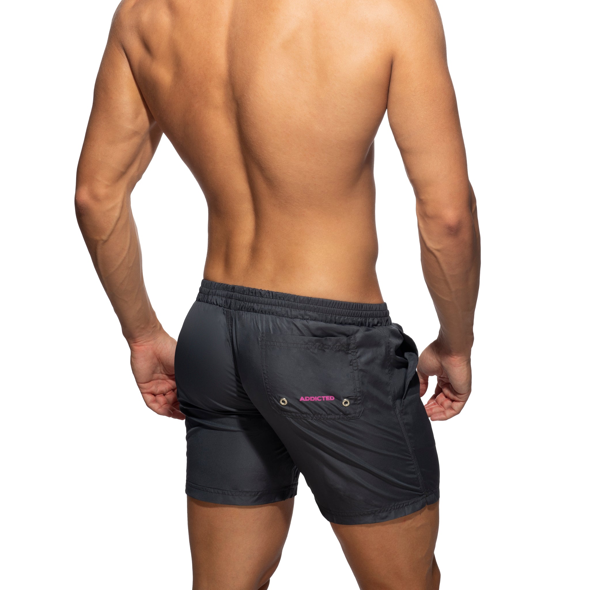 Addicted Basic Swim Long Short Charcoal ADS073