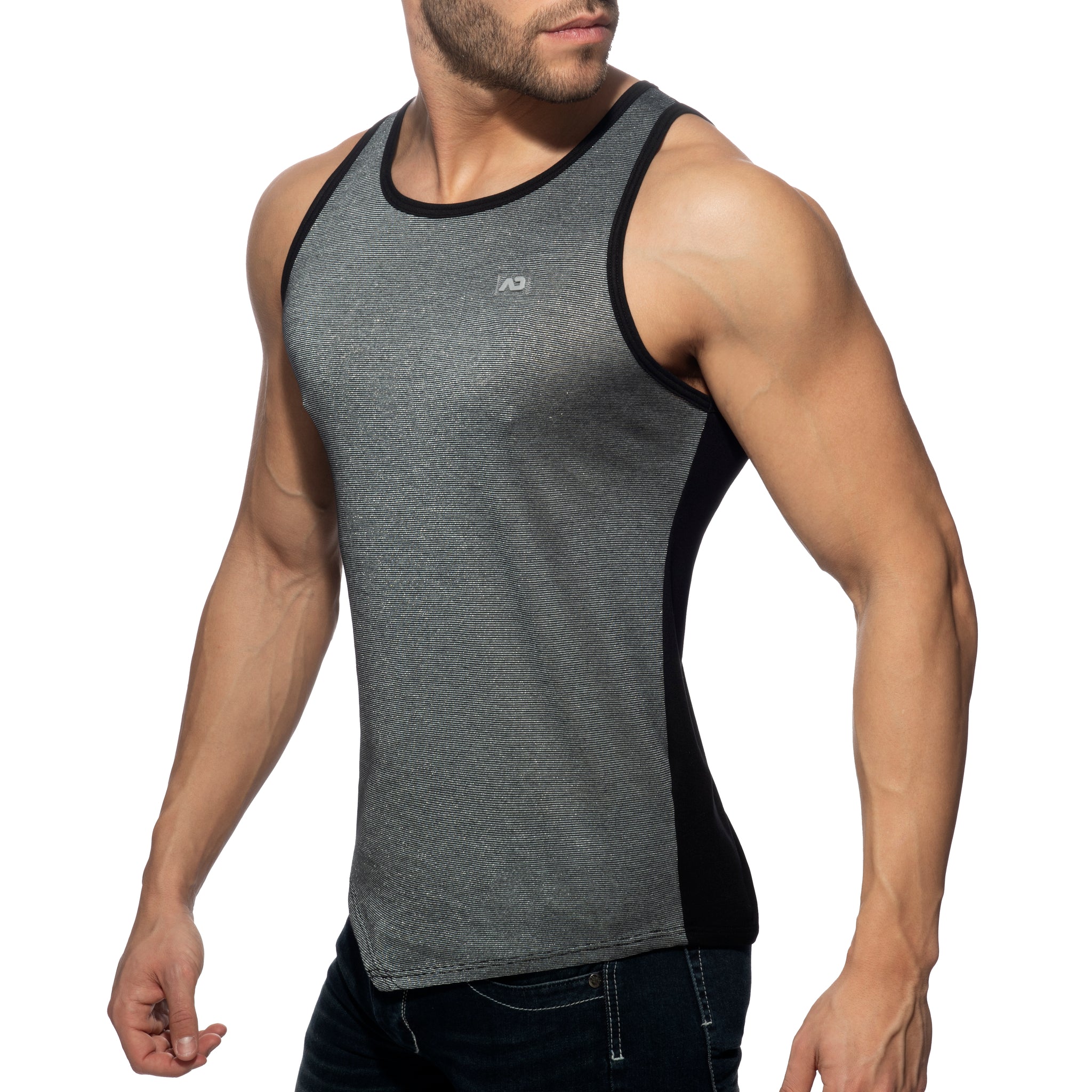 Addicted Mini Stripes Tank Top Black AD900