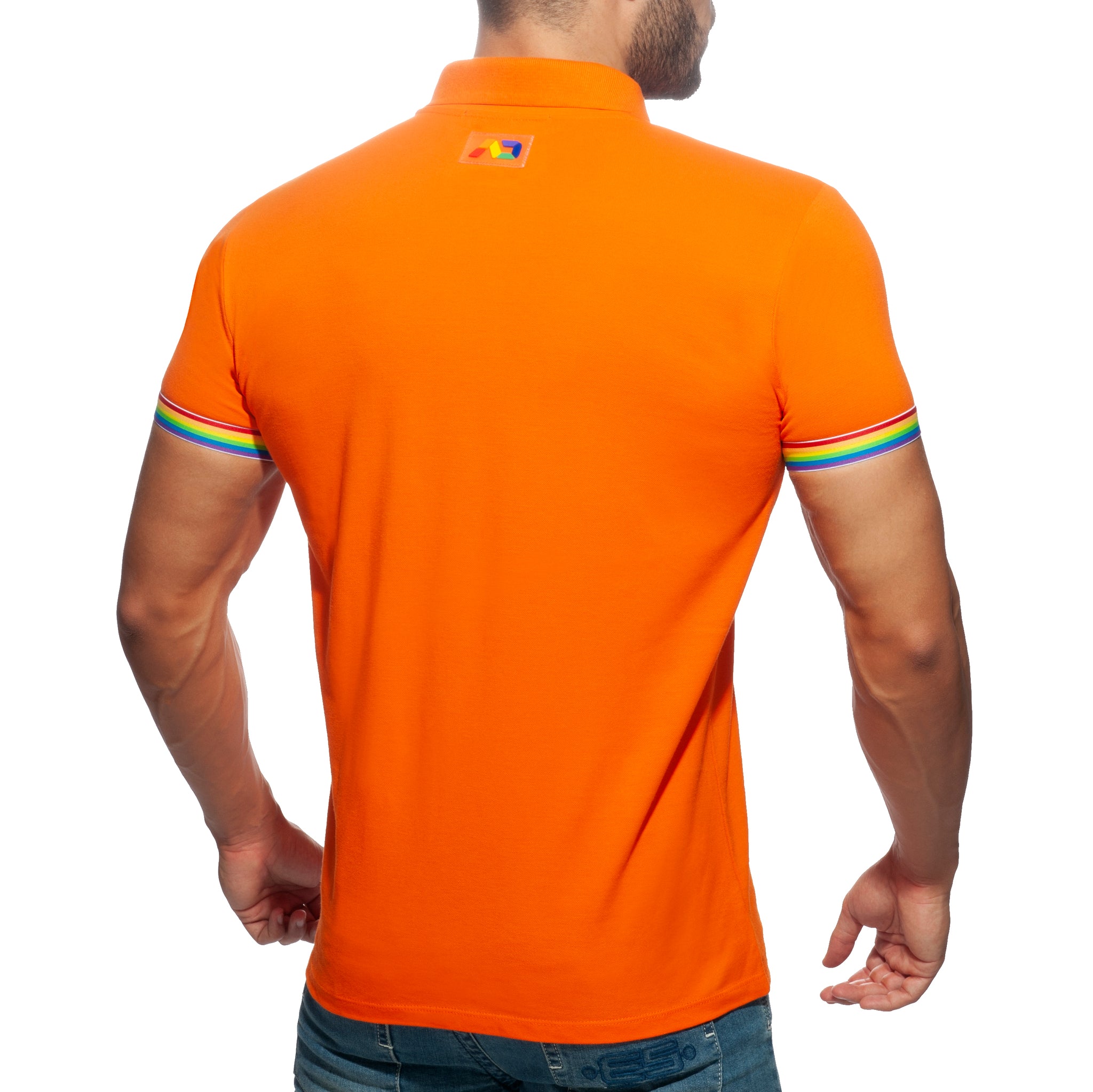 Addicted Rainbow Polo Shirt Orange AD960