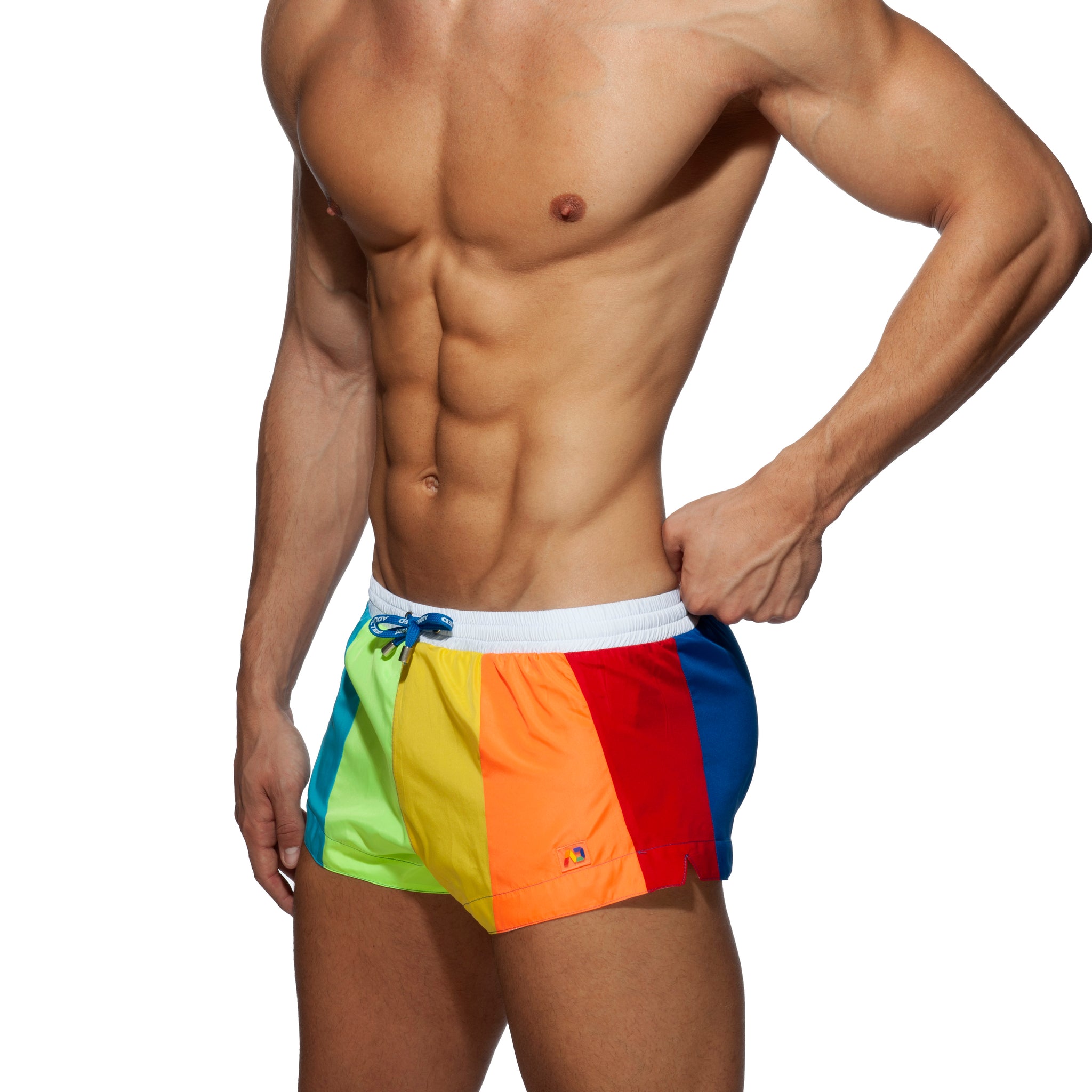 Addicted Rainbow Swim Short White ADS239