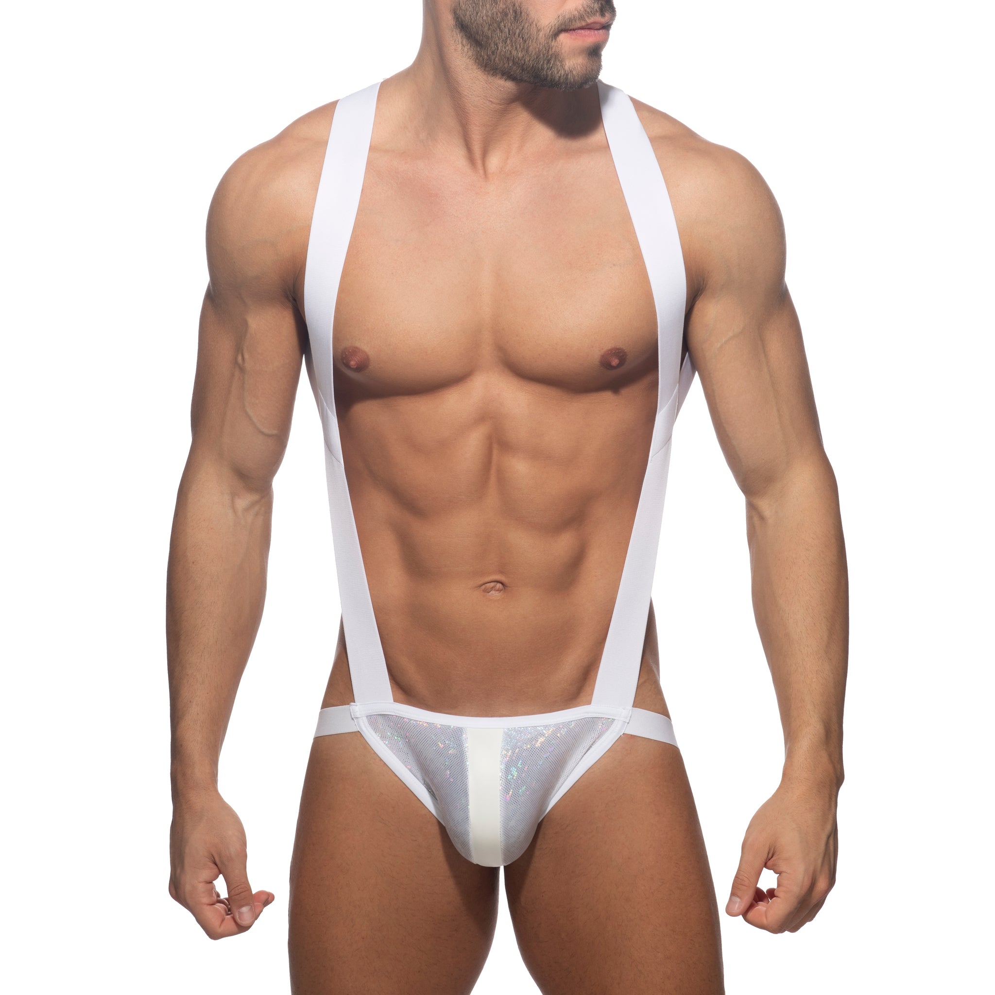 AD Fetish Glitter Fantasy Body Harness White ADF188