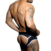 AD Fetish Stripe Brief White ADF11