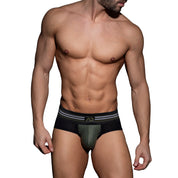 AD Fetish Double Stripe Brief Khaki ADF112