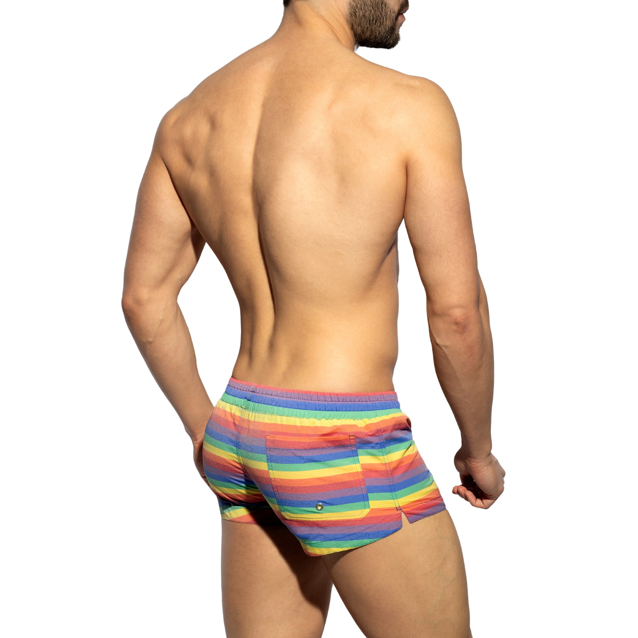 ES Collection Multi Stripes Swim Shorts White 2304