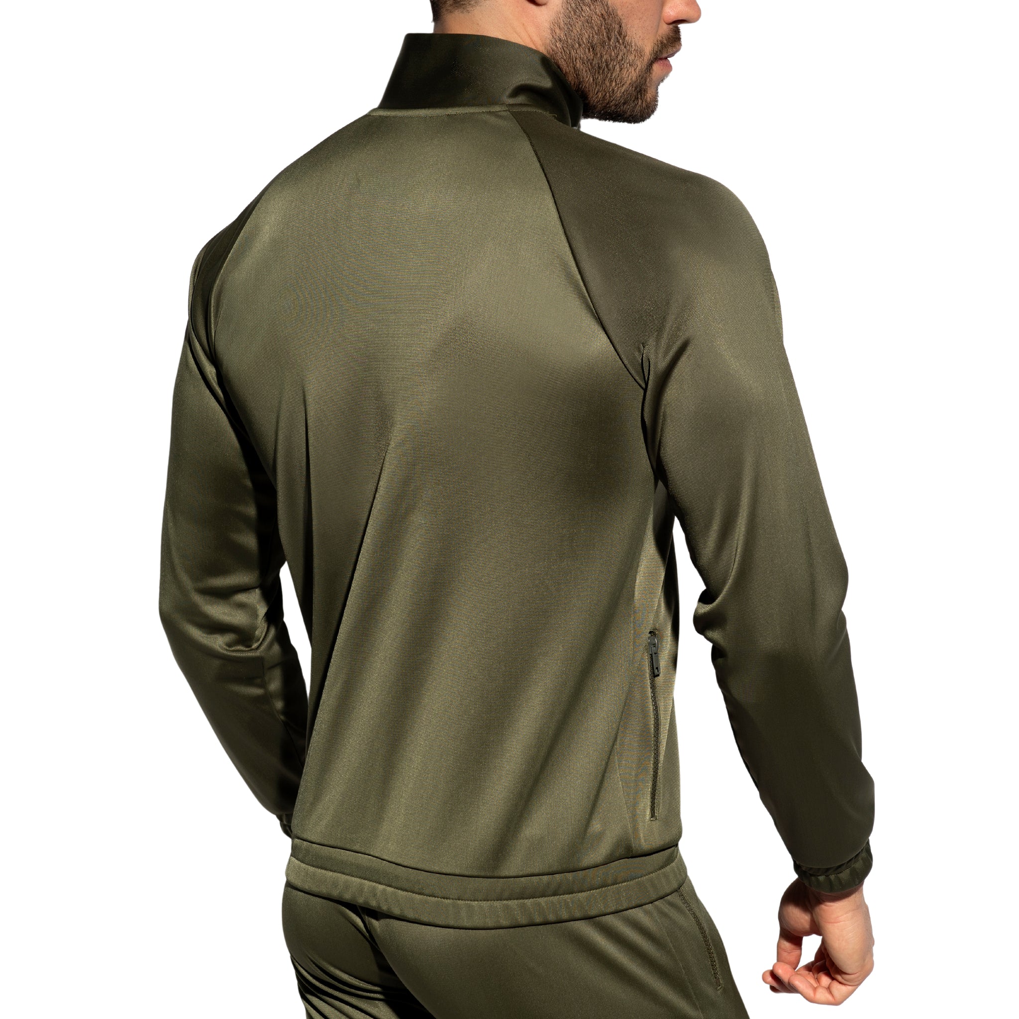 ES Collection Zip Pockets Plain Jacket Khaki SP316