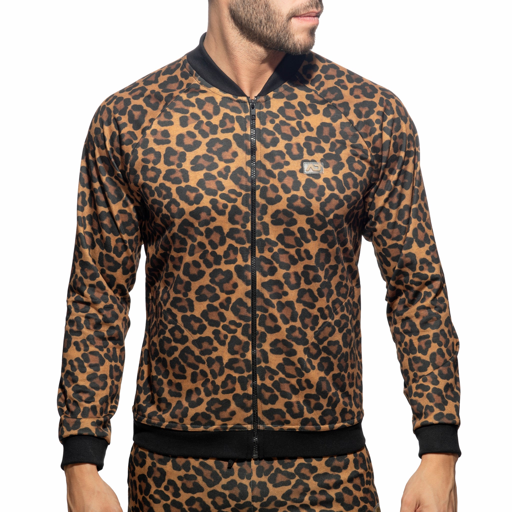 Addicted Leopard Bomber Jacket Brown AD1132