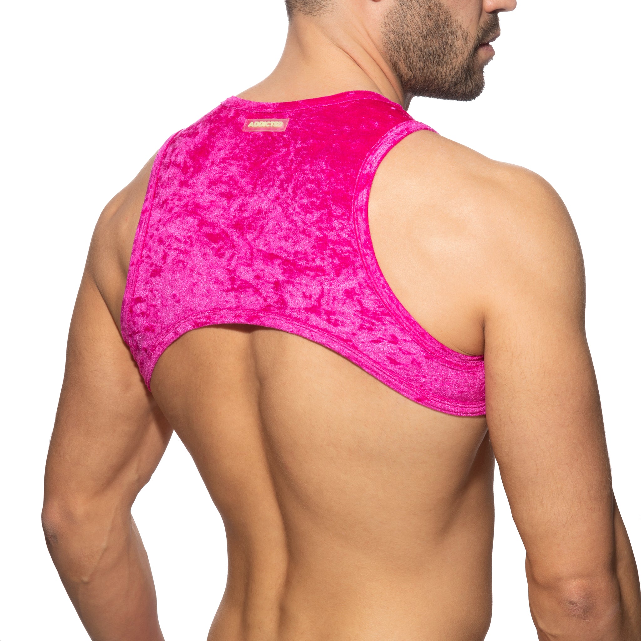Addicted Velvet Shady Harness Fuchsia AD1236