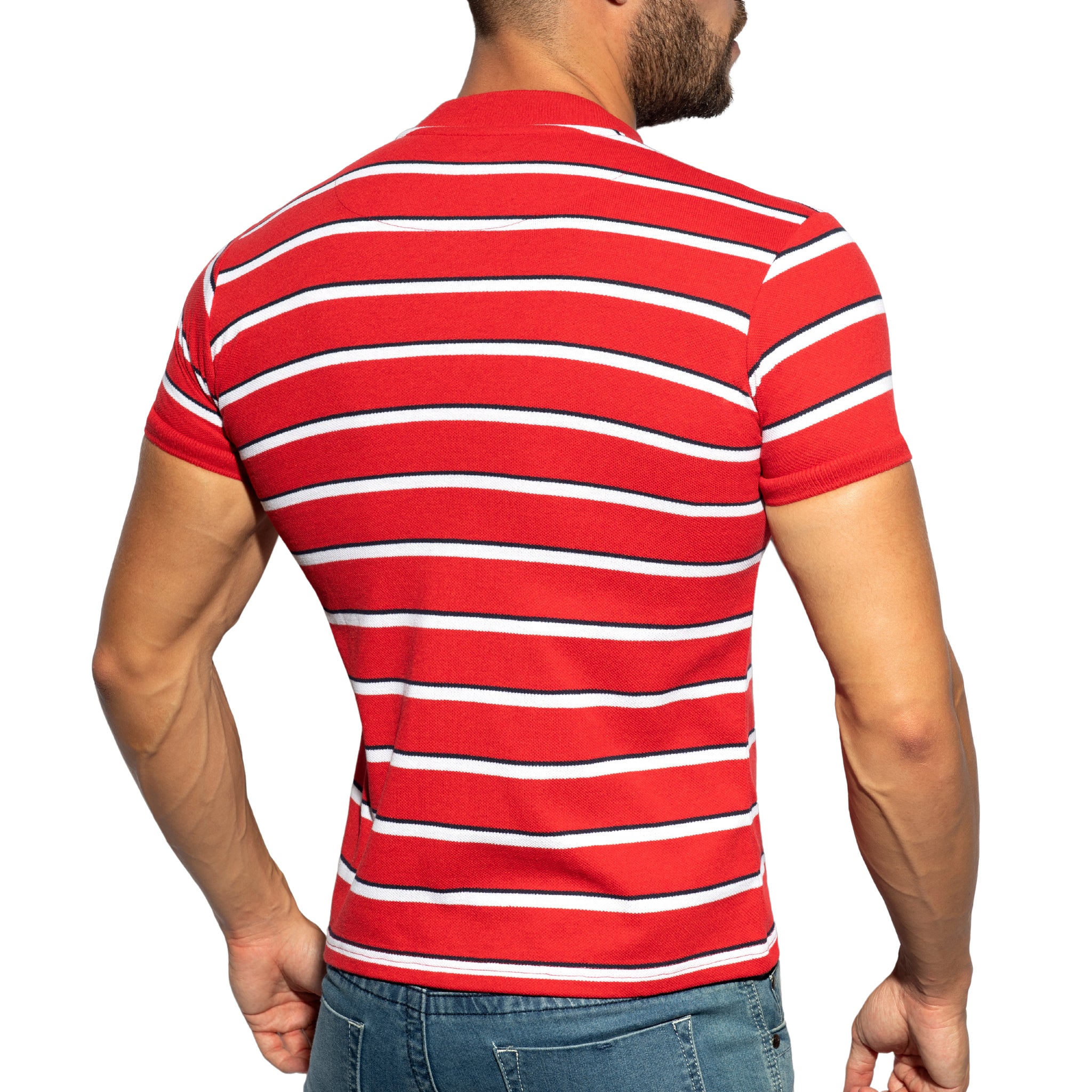 ES Collection Stripes Polo Shirt Red POLO34