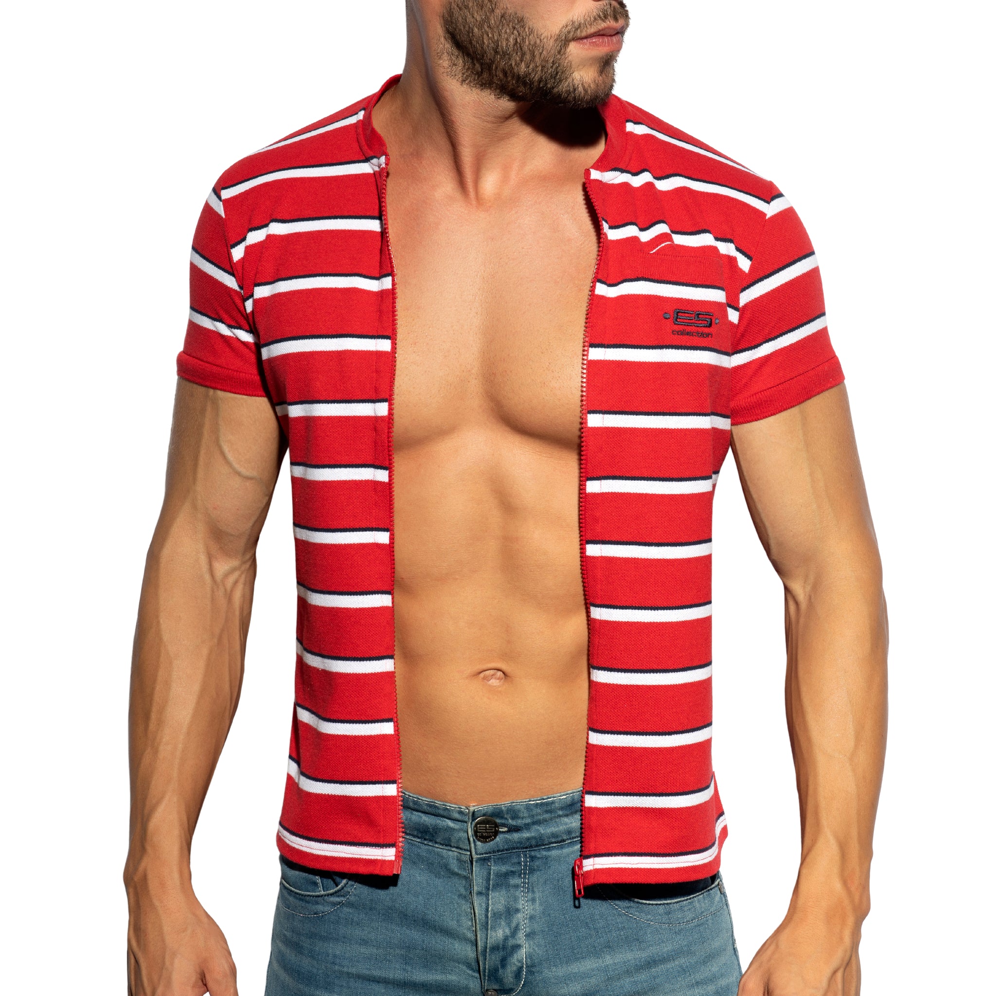 ES Collection Stripes Polo Shirt Red POLO34
