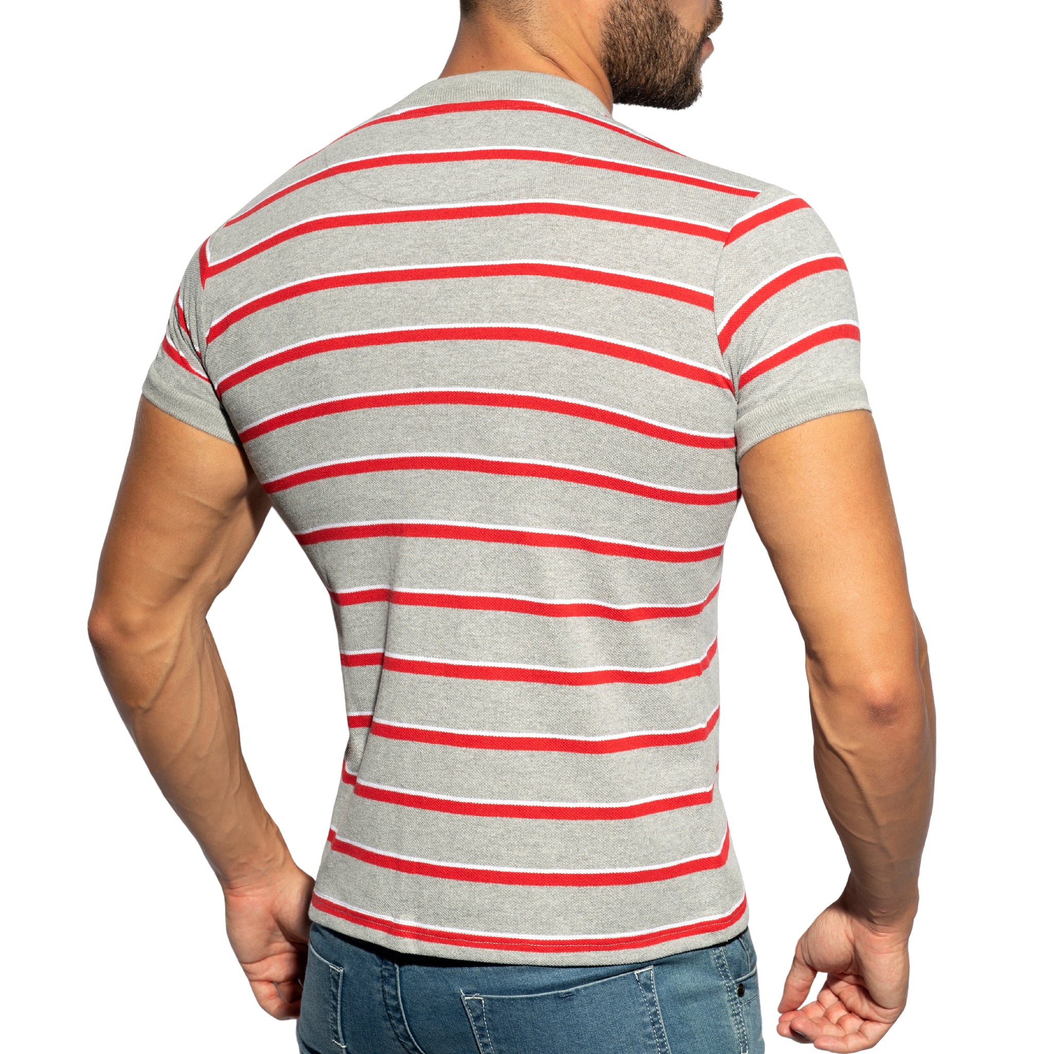 ES Collection Stripes Polo Shirt Heather Grey POLO34