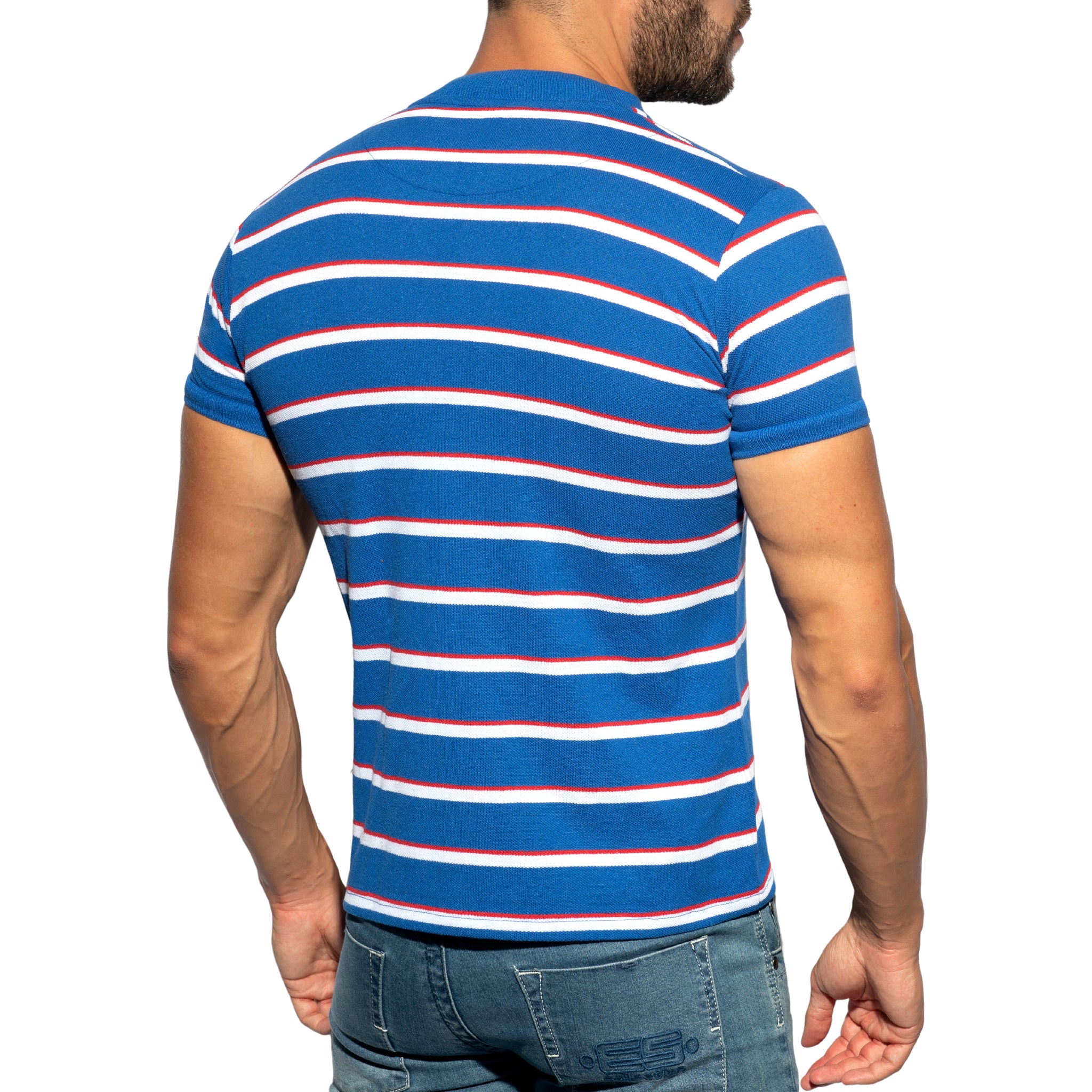 ES Collection Stripes Polo Shirt Royal Blue POLO34