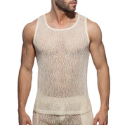 Addicted Eco Chique Knit Tank Top Ivory AD1266