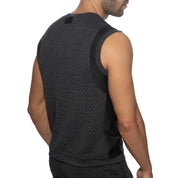 Addicted Gridlock Tank Top Charcoal AD1333