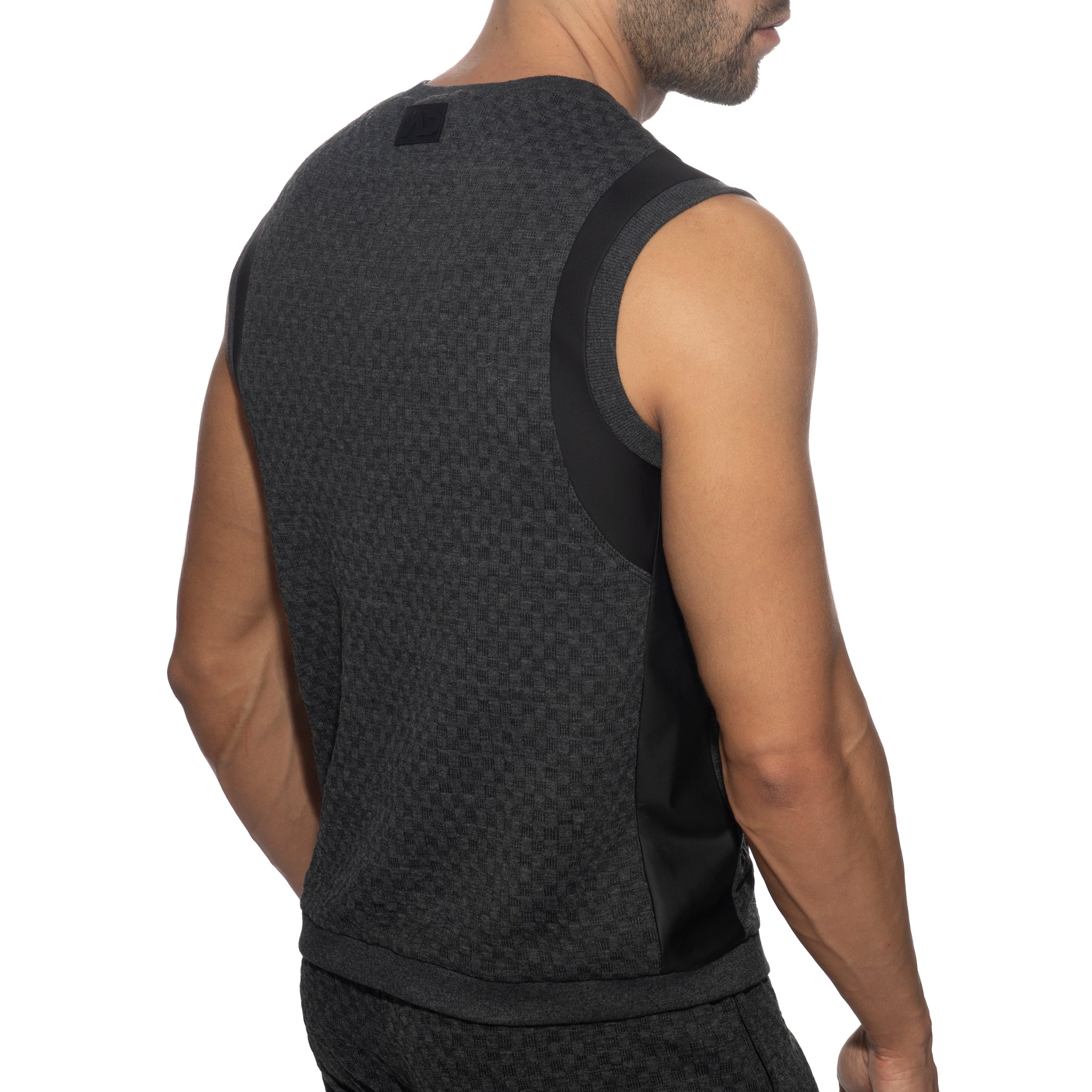 Addicted Gridlock Tank Top Charcoal AD1333