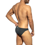 ES Collection Grey Stripes Bikini Brief Black UN613