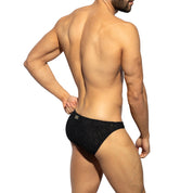 ES Collection Gold Glitter Bikini Brief Black UN617