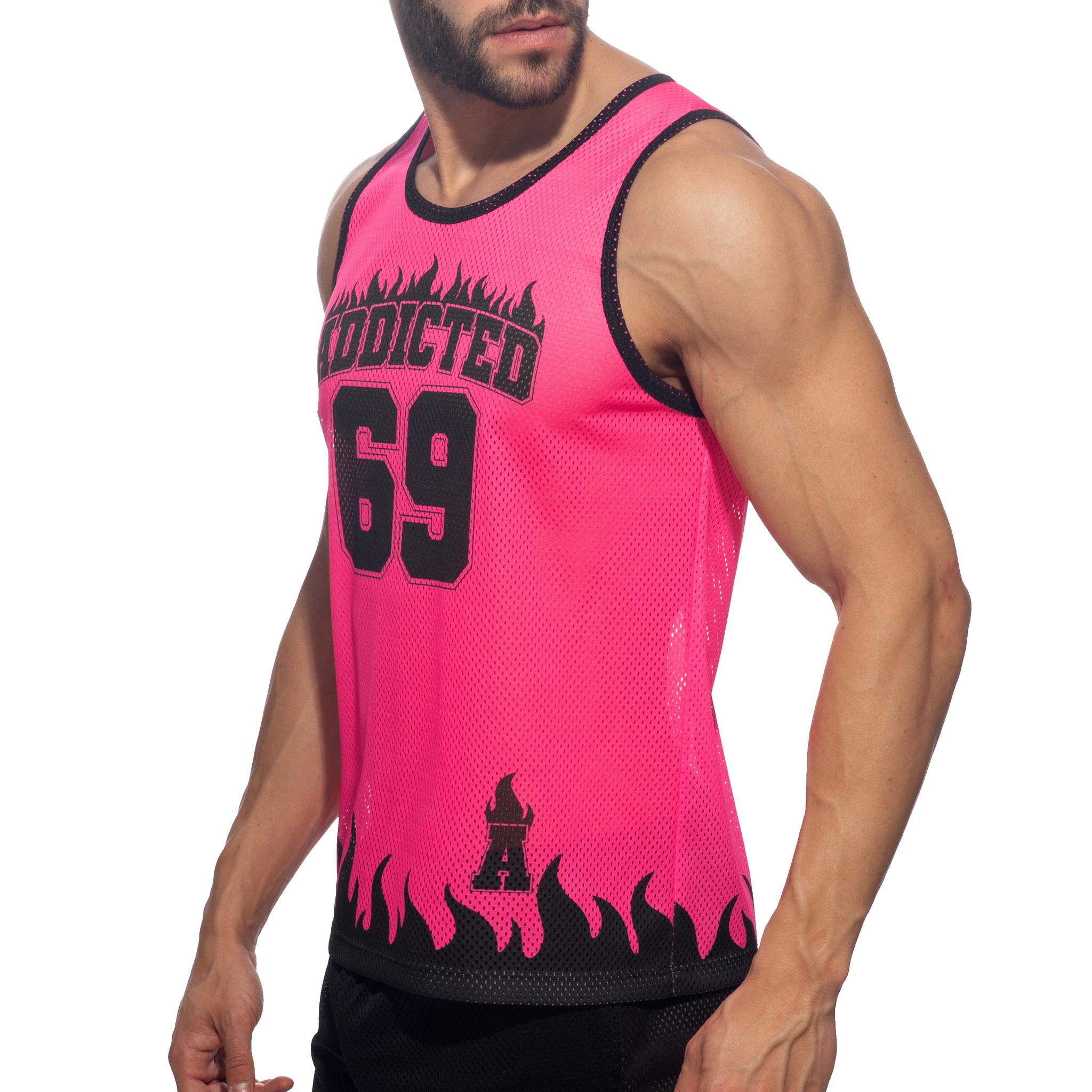 Addicted 69 Addicted Tank Top Neon Pink AD1340
