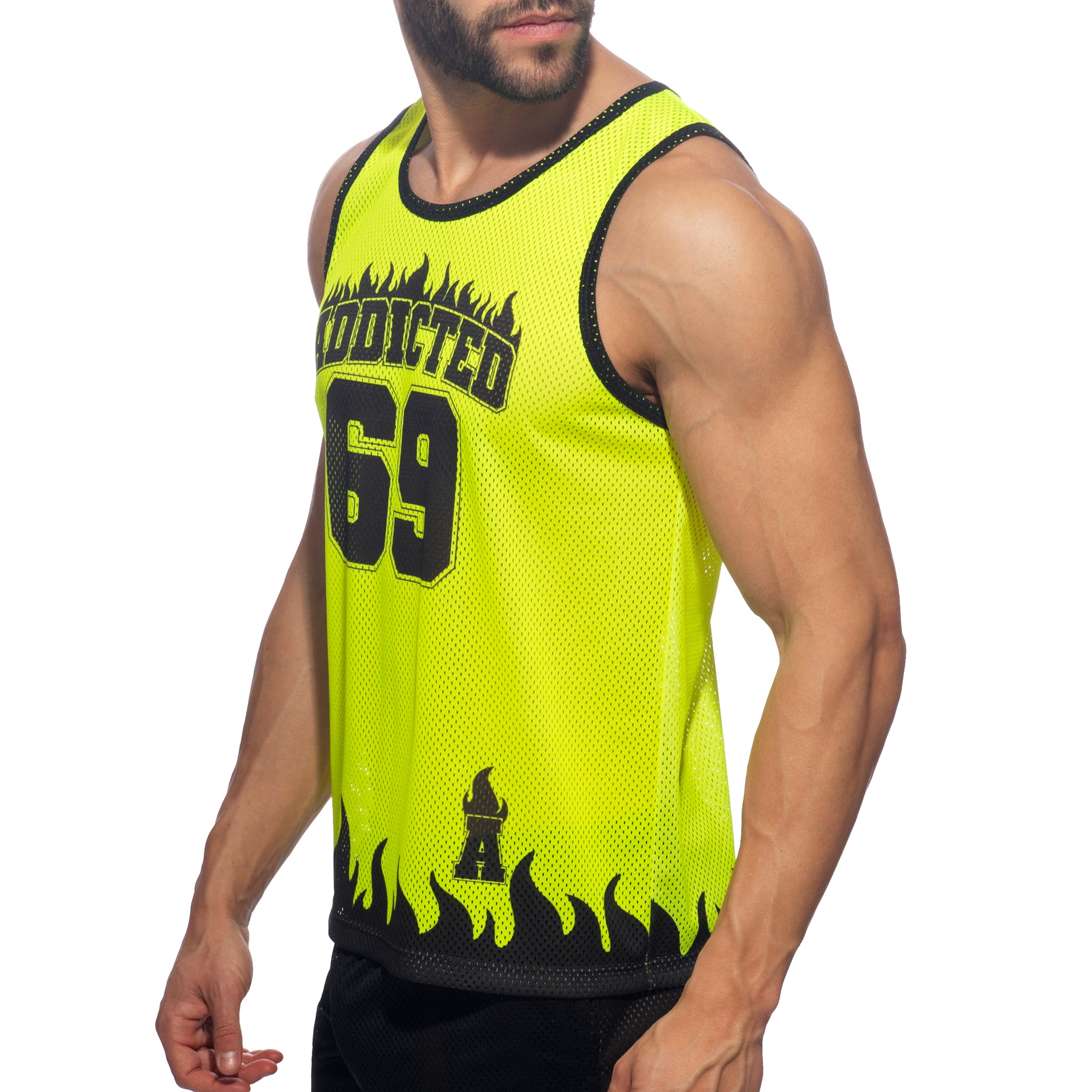 Addicted 69 Addicted Tank Top Neon Yellow AD1340