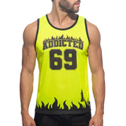 Addicted 69 Addicted Tank Top Neon Yellow AD1340