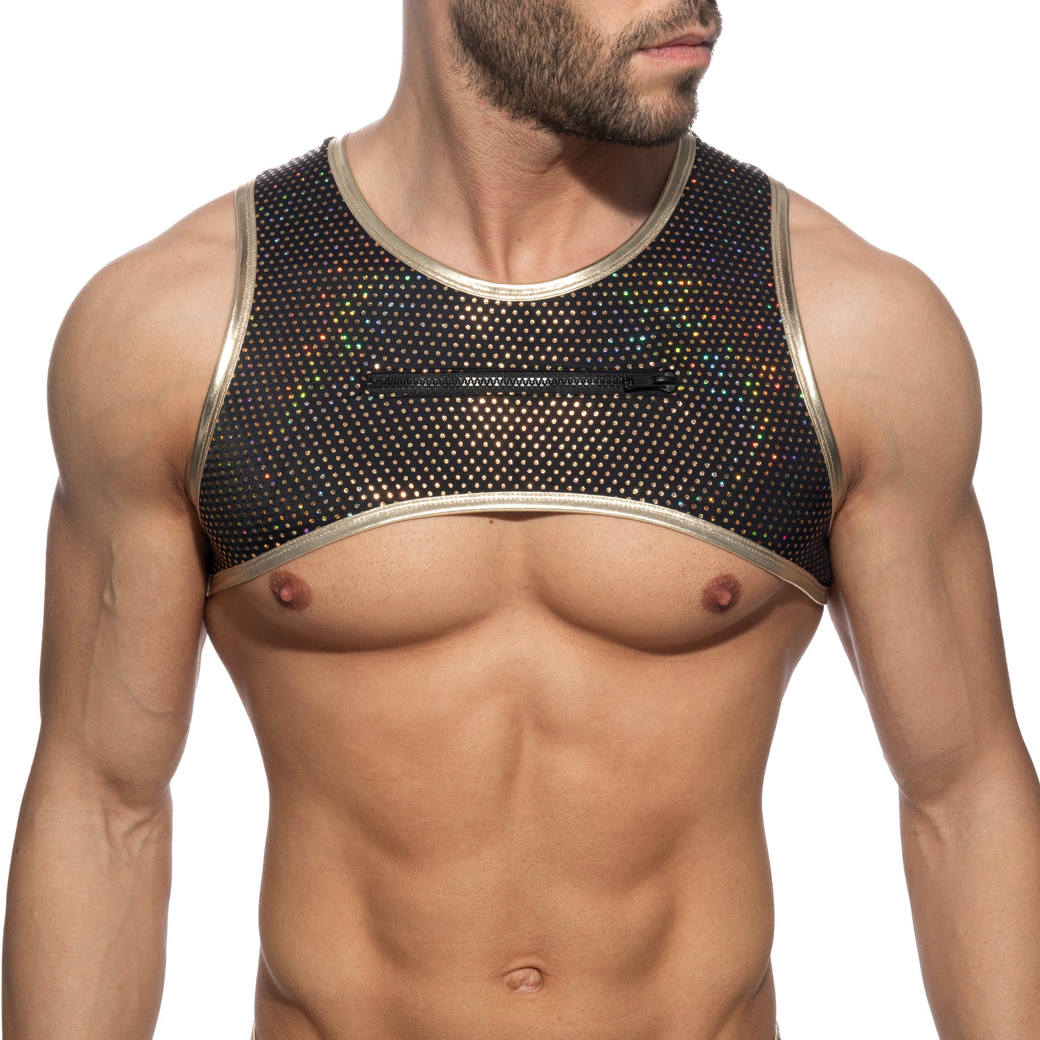 Addicted Party Gold Harness Black AD2200
