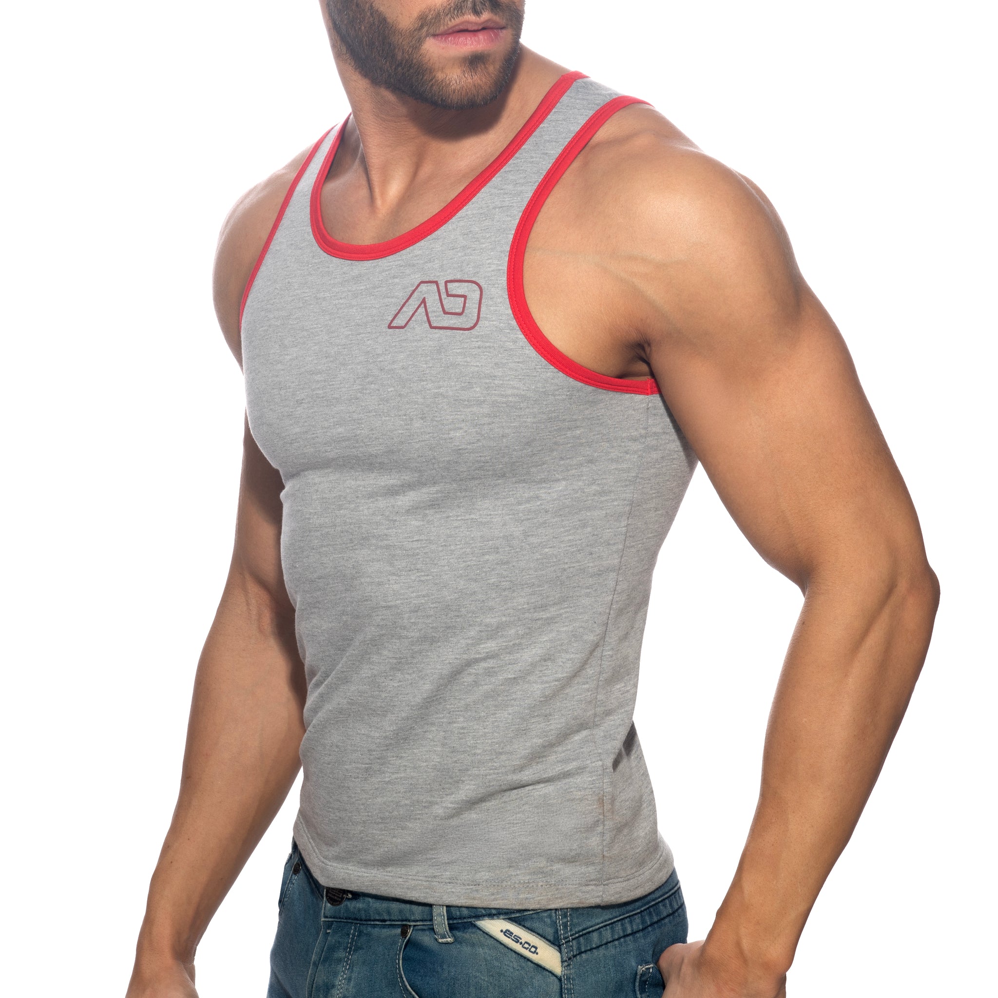 Addicted AD Rib Tank Top Heather Grey AD2247