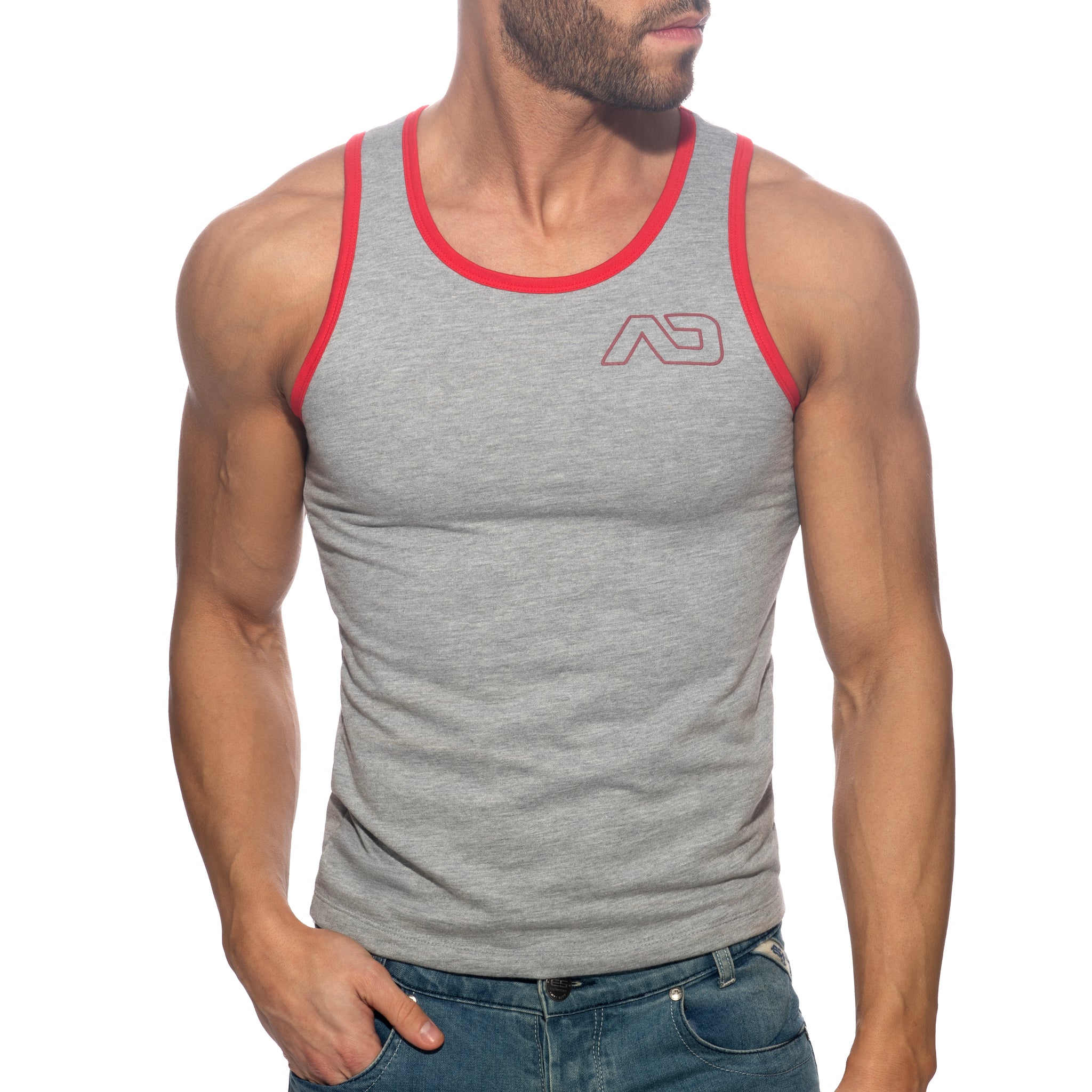 Addicted AD Rib Tank Top Heather Grey AD2247
