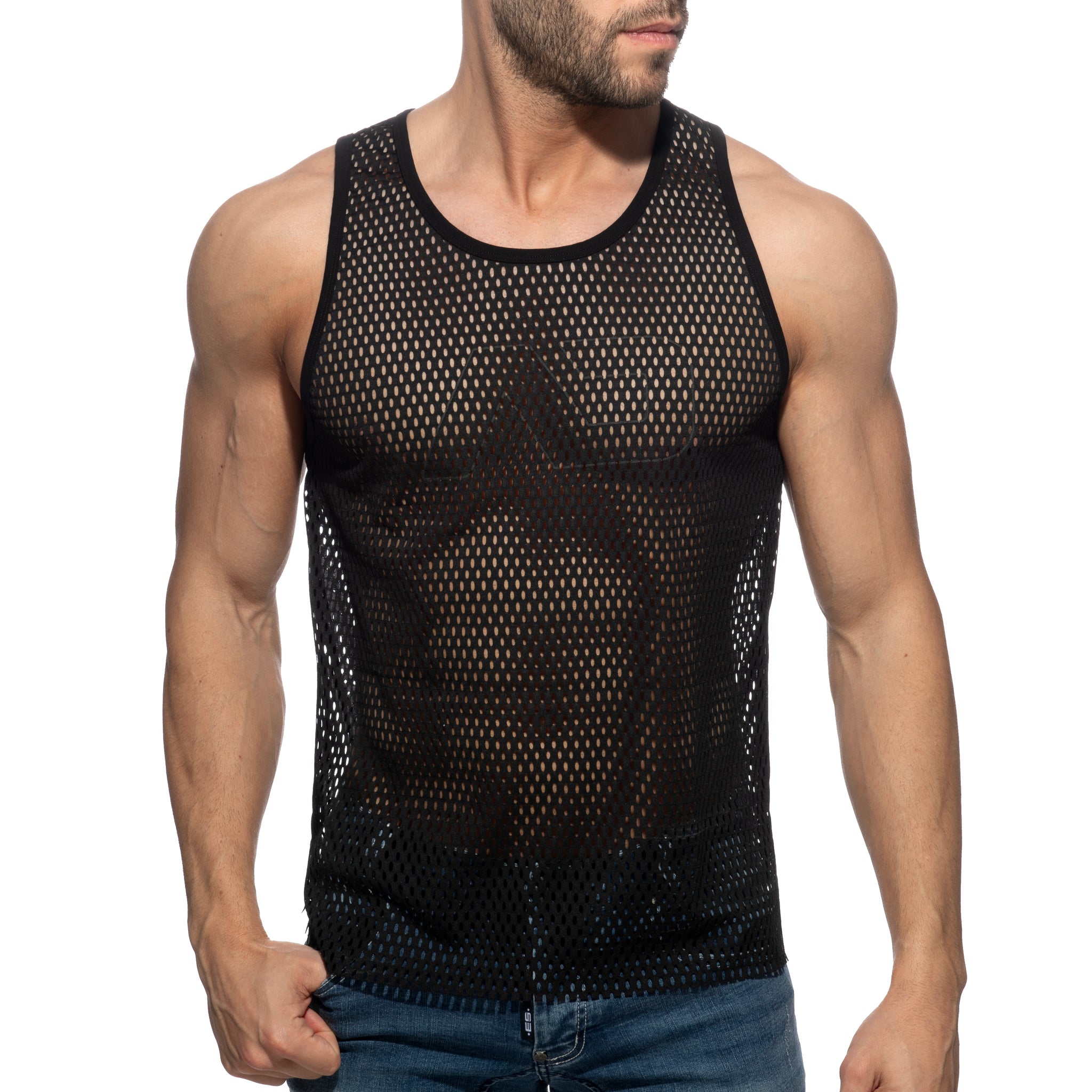 Addicted Open Mesh AD Tank Top Black AD2248