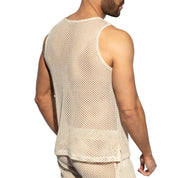 ES Collection Raw Crochet Tank Top Beige TS352
