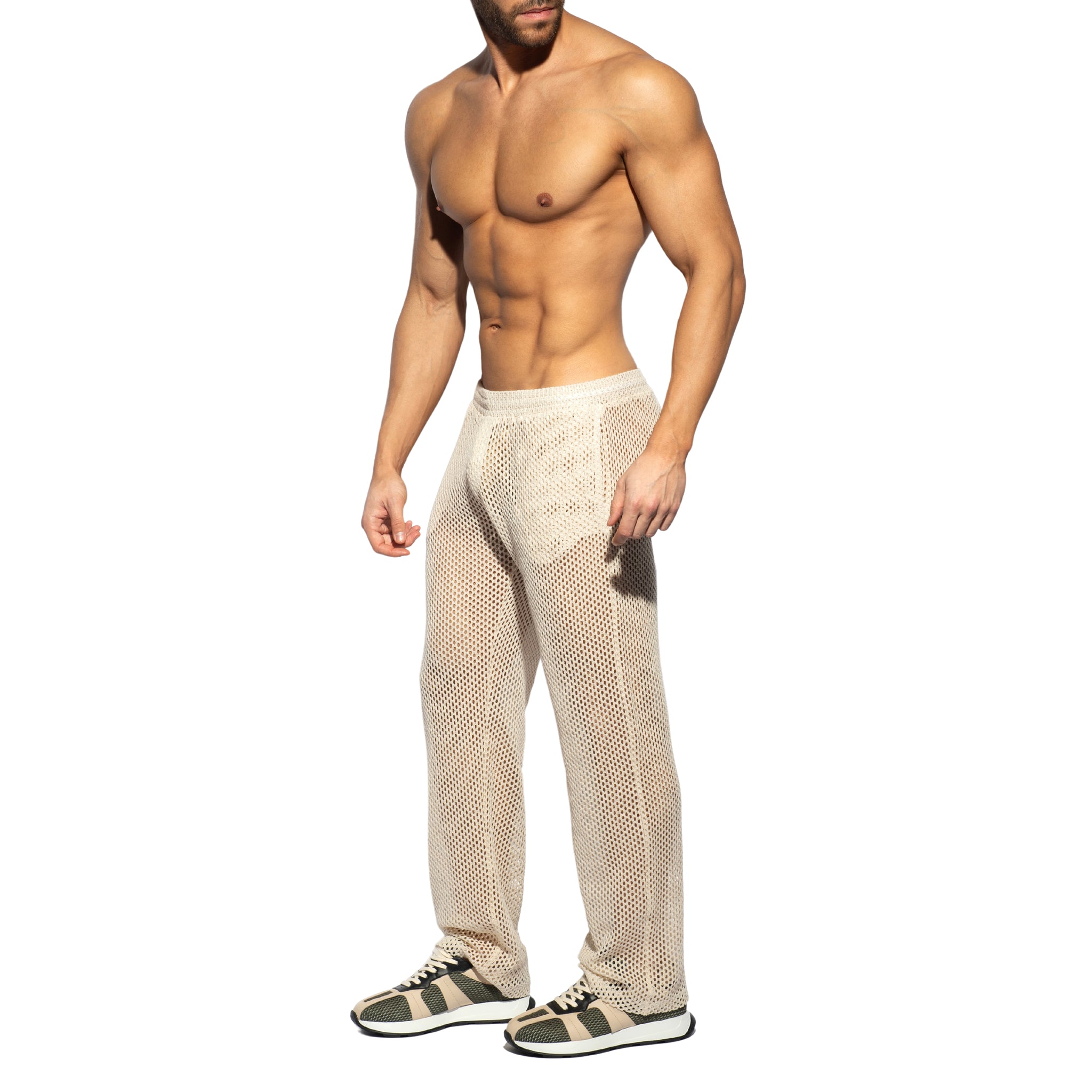 ES Collection Raw Crochet Long Pants Beige SP347