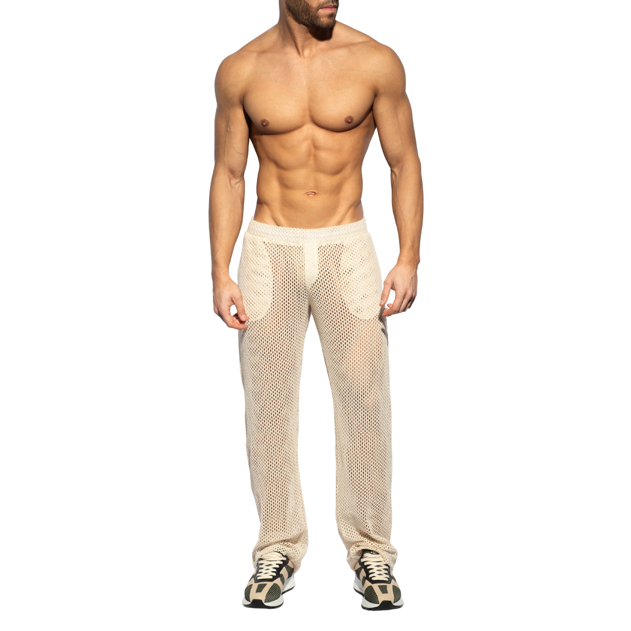 ES Collection Raw Crochet Long Pants Beige SP347