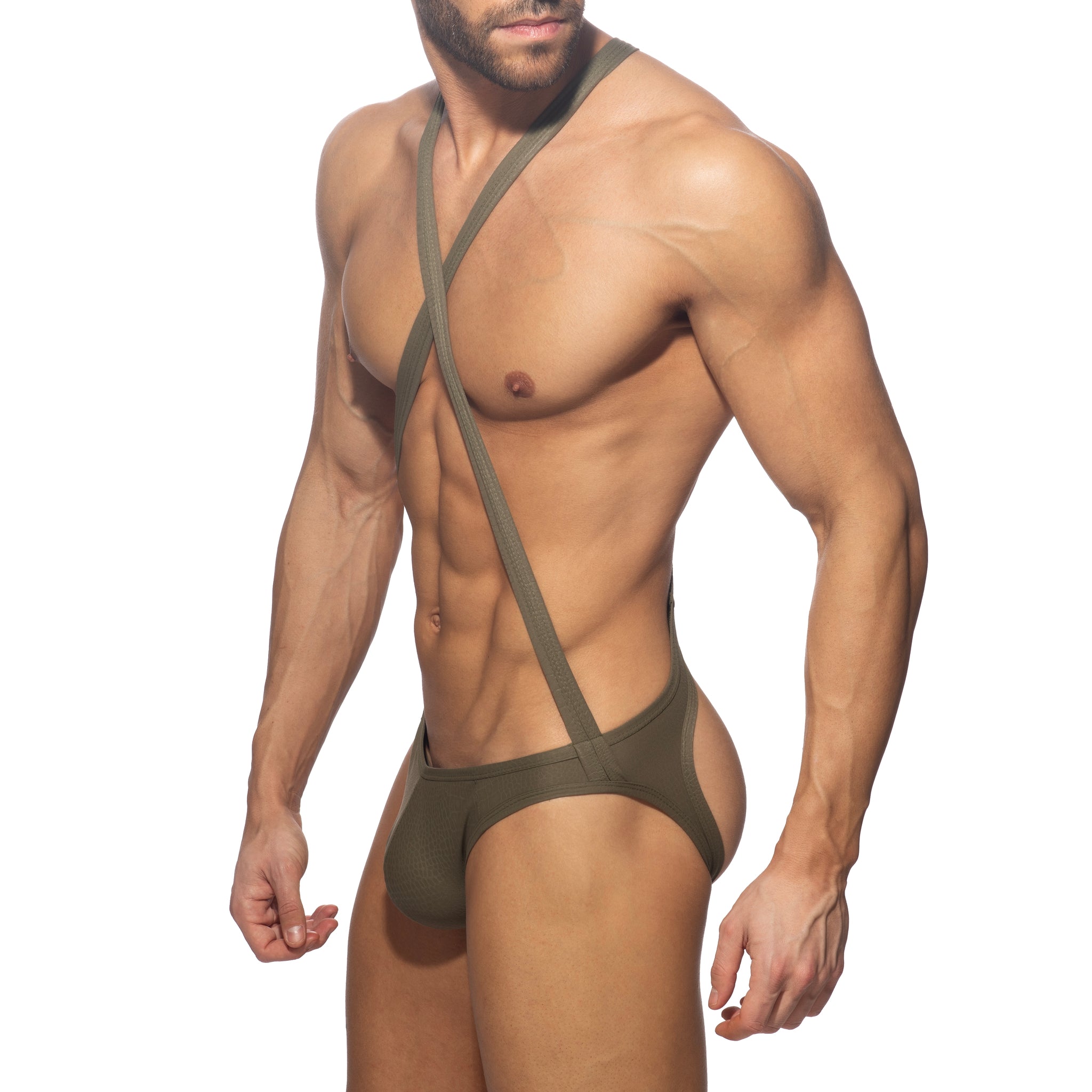Addicted Reptile Cris Cross Bodysuit Khaki ADP10