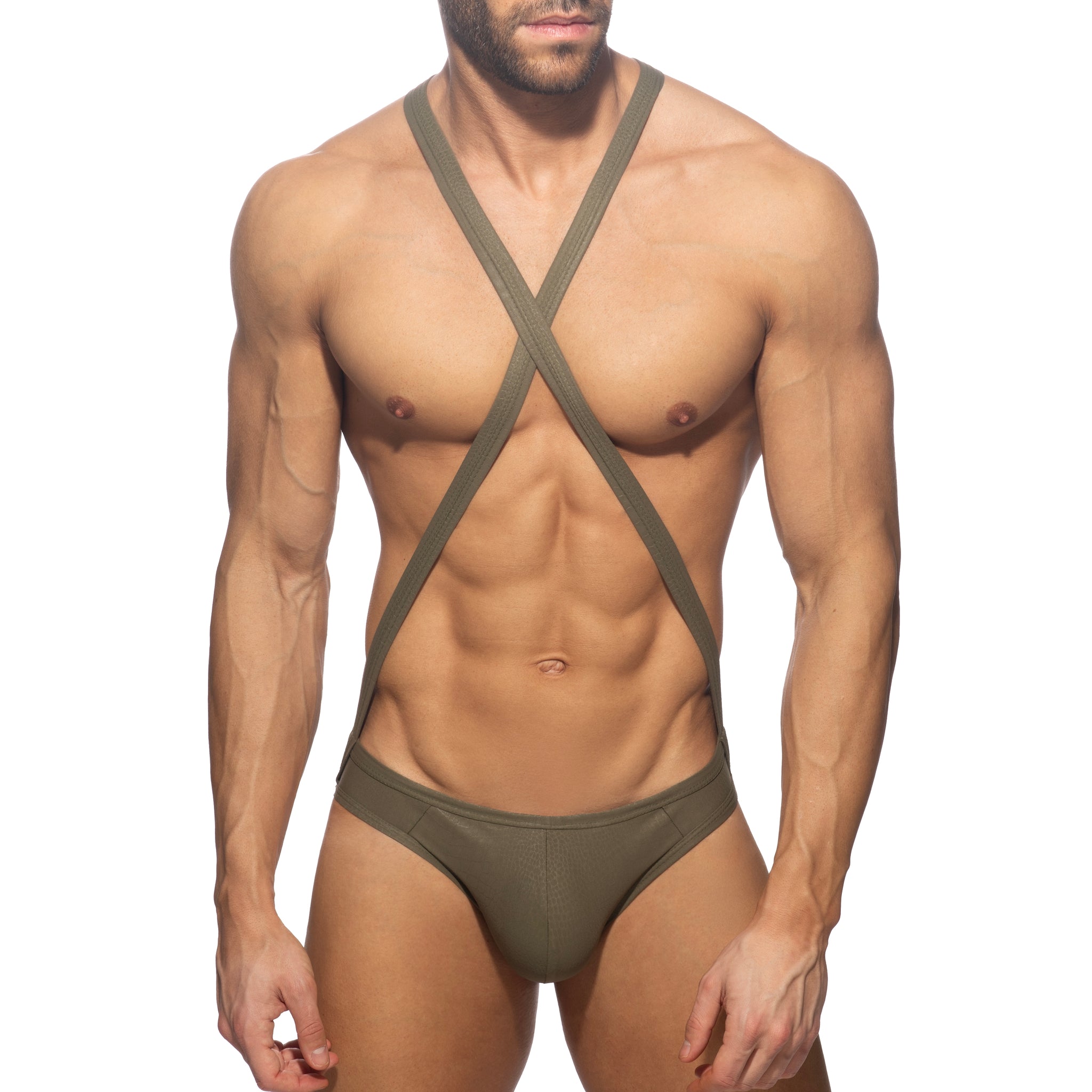 Addicted Reptile Cris Cross Bodysuit Khaki ADP10