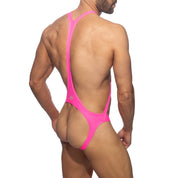 Addicted Reptile Cris Cross Bodysuit Neon Pink ADP10