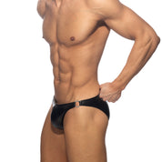 AD Fetish Round Buckle Bikini Brief Black ADF218