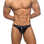 AD Fetish Round Buckle Bikini Brief Black ADF218