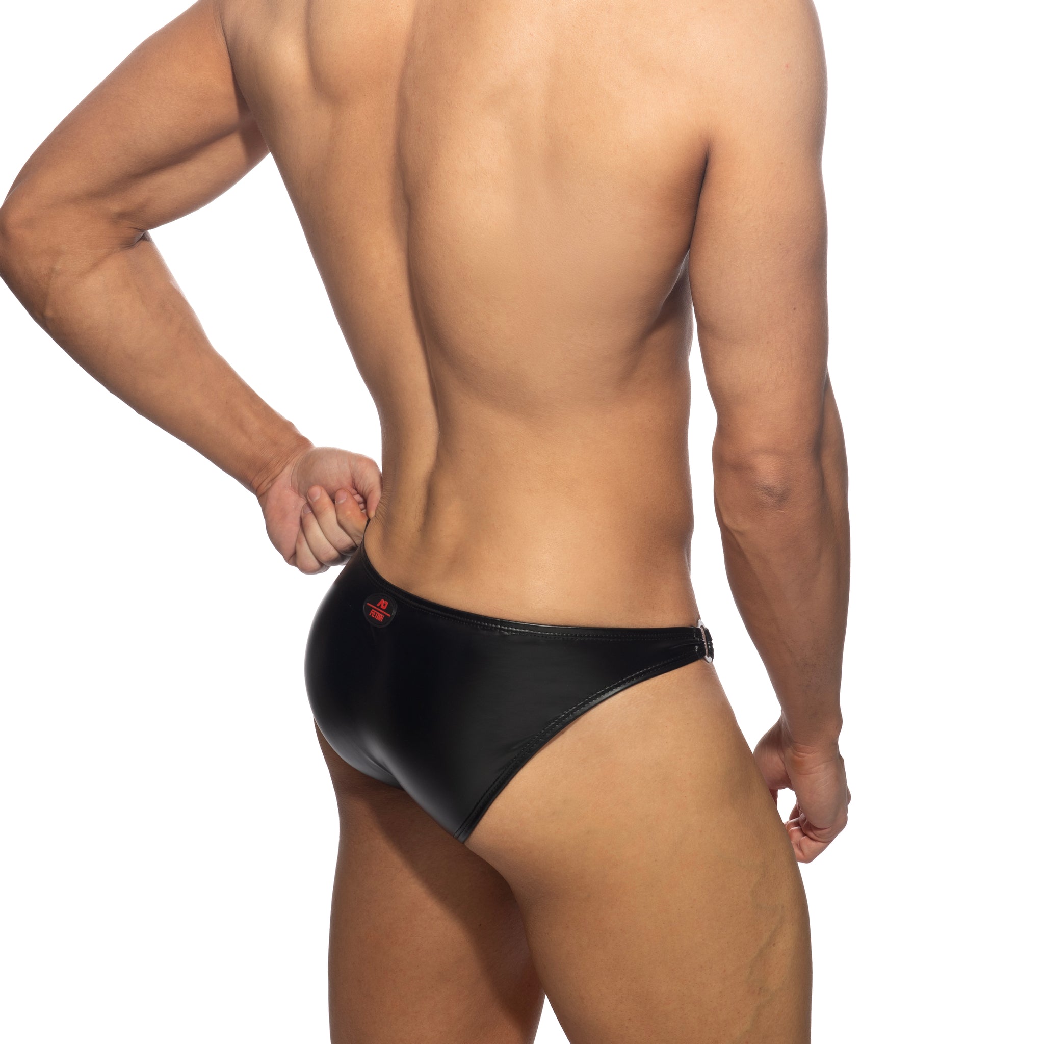 AD Fetish Round Buckle Bikini Brief Black ADF218
