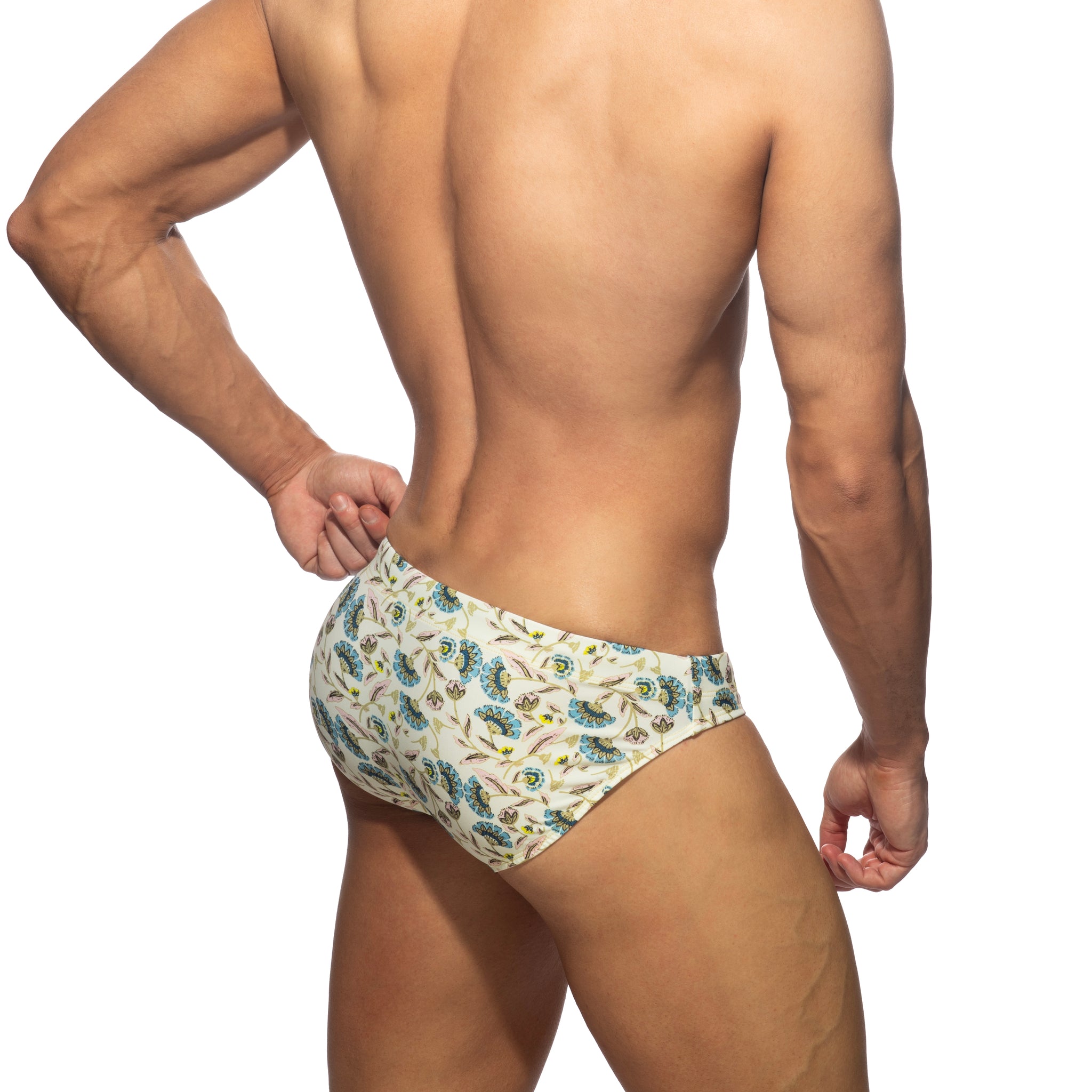 Addicted Spring Flowers Swim Brief Beige ADS366