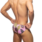 Addicted Maple Leaves Swim Brief Pink ADS368