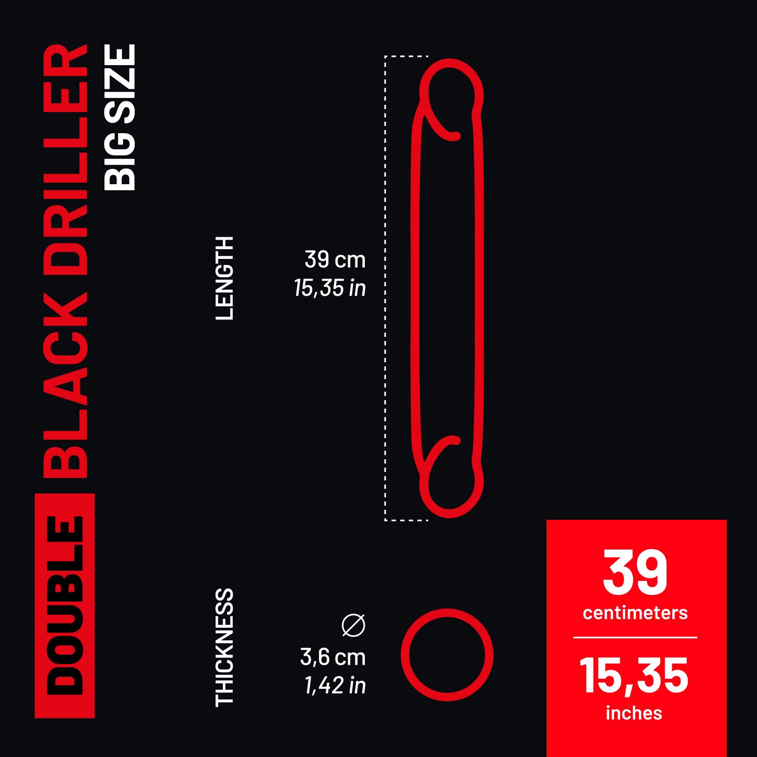 AD Fetish Double Black Driller-Big Black AC217