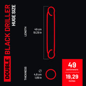 AD Fetish Double Black Driller-Huge Black AC218