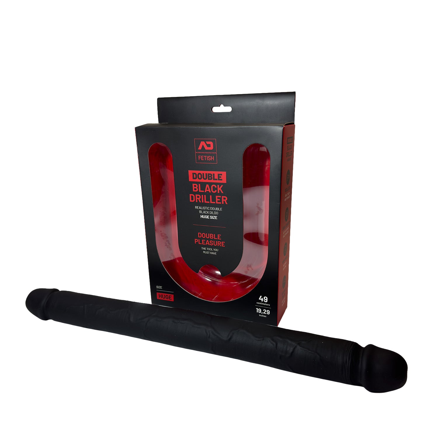 AD Fetish Double Black Driller-Huge Black AC218
