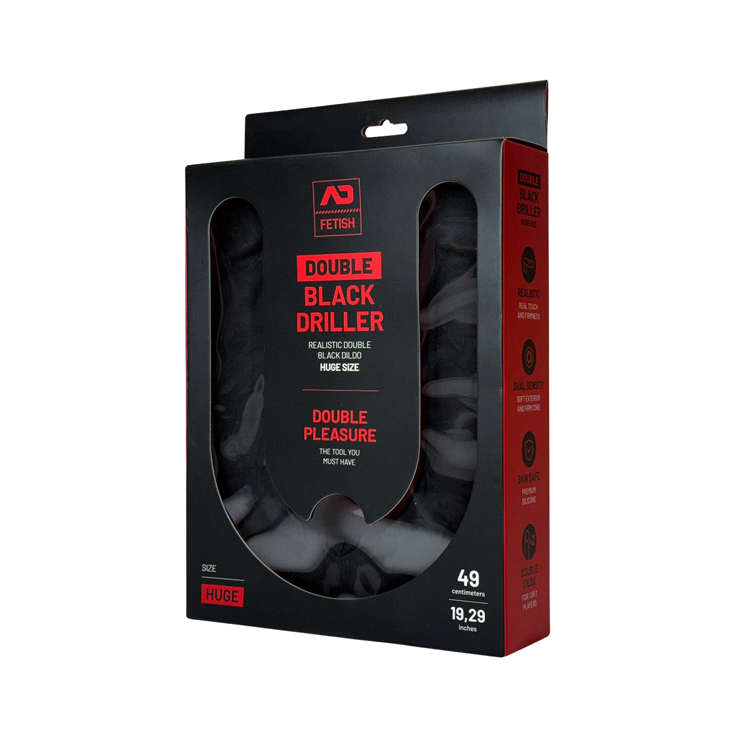 AD Fetish Double Black Driller-Huge Black AC218