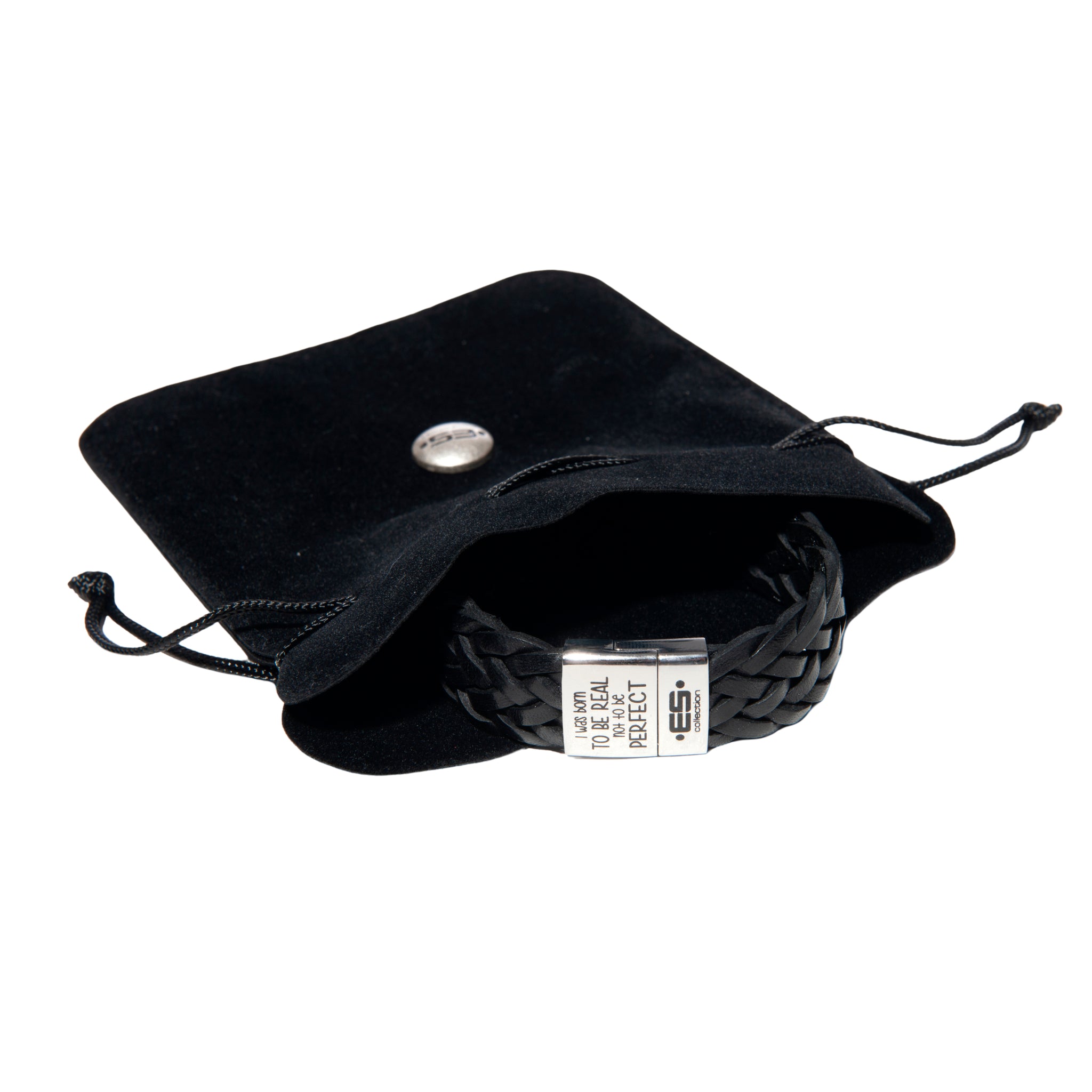 ES Collection Born Leather Bracelet Black AC079