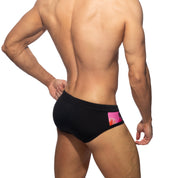 Addicted Hydrangea Swim Brief Black ADS364